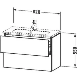 Duravit Waschtischunterschrank 2 Auszüge 82 x 55 x 39,1 cm Grau Matt