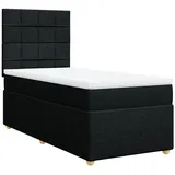 vidaXL Boxspringbett mit Matratze Schwarz 100x200 cm Stoff