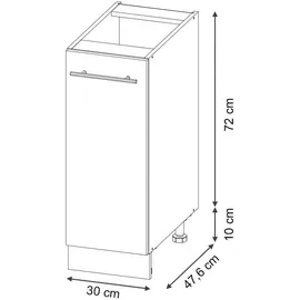 Vicco Unterschrank Apotheker Fame-Line 30 x 0 x 0 cm Schwarz Weiß