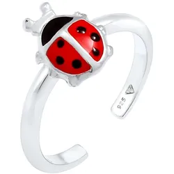 Elli Kinder Marienkäfer Emaille Verstellbar 925 Silber Ringe   Damen 
