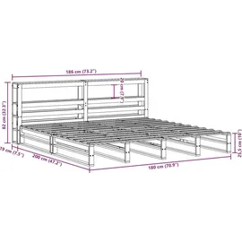 vidaXL Massivholzbett 180 x 200 cm Weiß