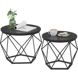 VASAGLE Couchtisch rund, 2er Set, Wohnzimmertisch, Beistelltisch,