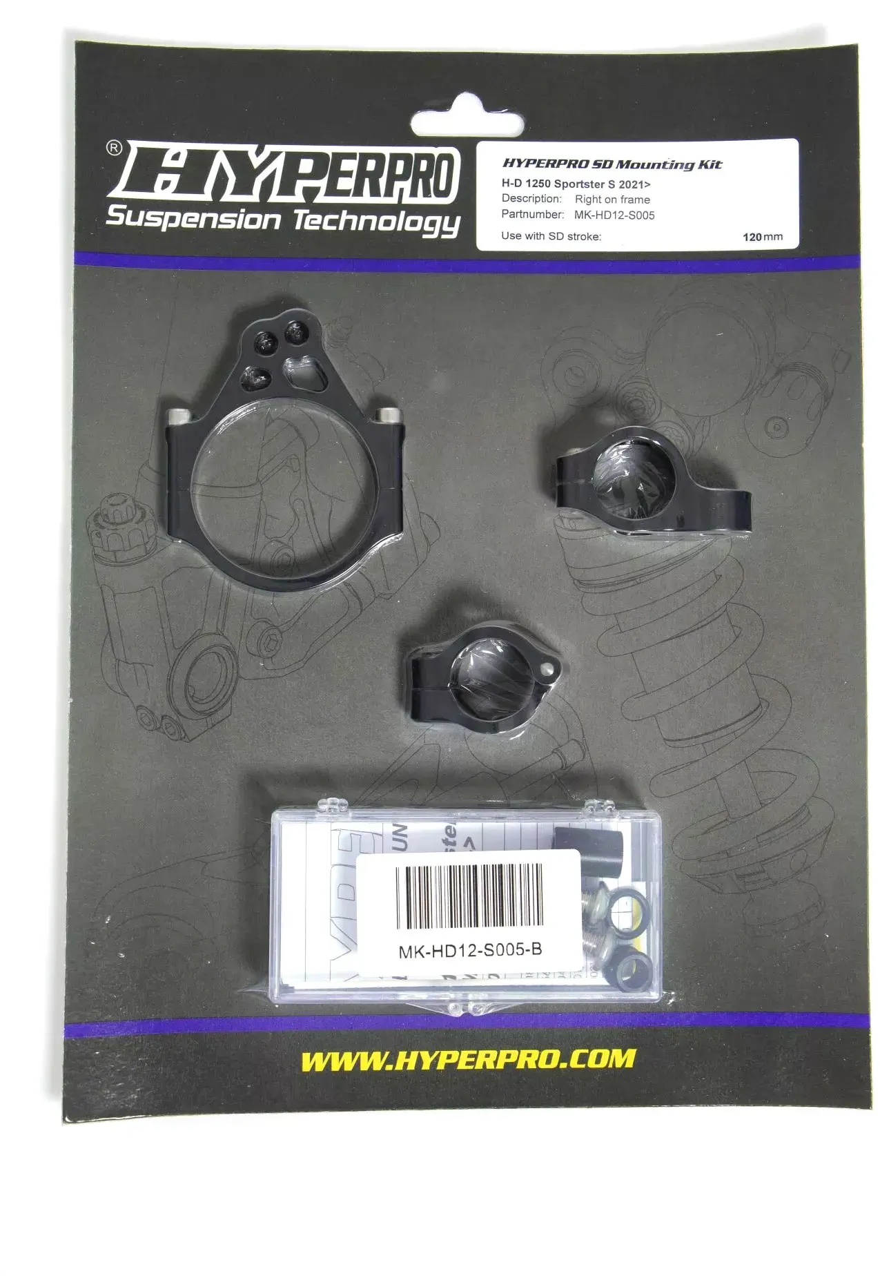 Hyperpro Steering Damper, kit de montage - Or