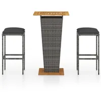 vidaXL Gartenbar Set 3-tlg. Grau