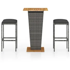 vidaXL Gartenbar Set 3-tlg. Grau