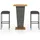 vidaXL Gartenbar Set 3-tlg. Grau