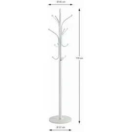 Haku-Möbel Garderobenständer MOBI 177 x 40 x 40 cm Weiß