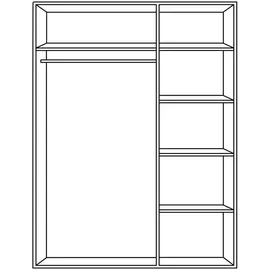 hom'in Drehtürenschrank Benton 154 x 209 x 60 cm Dunkelgrau/Eiche