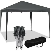 Woltu Pavillon Pop-Up wasserdichter Faltpavillon Sonnenschutz Event Pavillon Gartenpavillon auf Terrasse Camping Festival Pagodenzelt aus Oxford Metallrahmen 3 x 3 m Anthrazit
