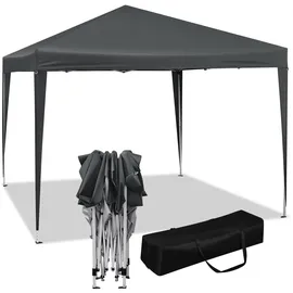 Woltu Pavillon Pop-Up wasserdichter Faltpavillon Sonnenschutz Event Pavillon Gartenpavillon auf Terrasse Camping Festival Pagodenzelt aus Oxford Metallrahmen 3 x 3 m Anthrazit