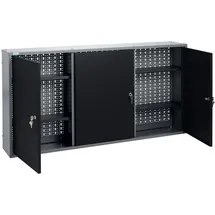 KÜPPER Hängeschrank Stahlblech 120x60x20 cm schwarz 3 Türen 4 Fachböden