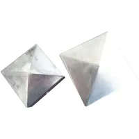 10tlg. Pfostenkappen aus beschichtetem Stahl, ca. 9,1 x 9,1 cm  Metallfarben