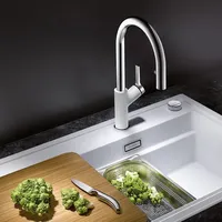 Blanco Carena-S Vario silgranitweiß/chrom 521368