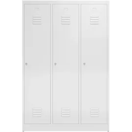 Classix Spind signalweiß X-515137, 3 Schließfächer 118,5 x 50,0 x 180,0 cm