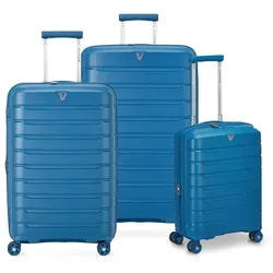 Roncato B-Flying Move 4 Rollen Kofferset 3-teilig mit Dehnfalte  blau