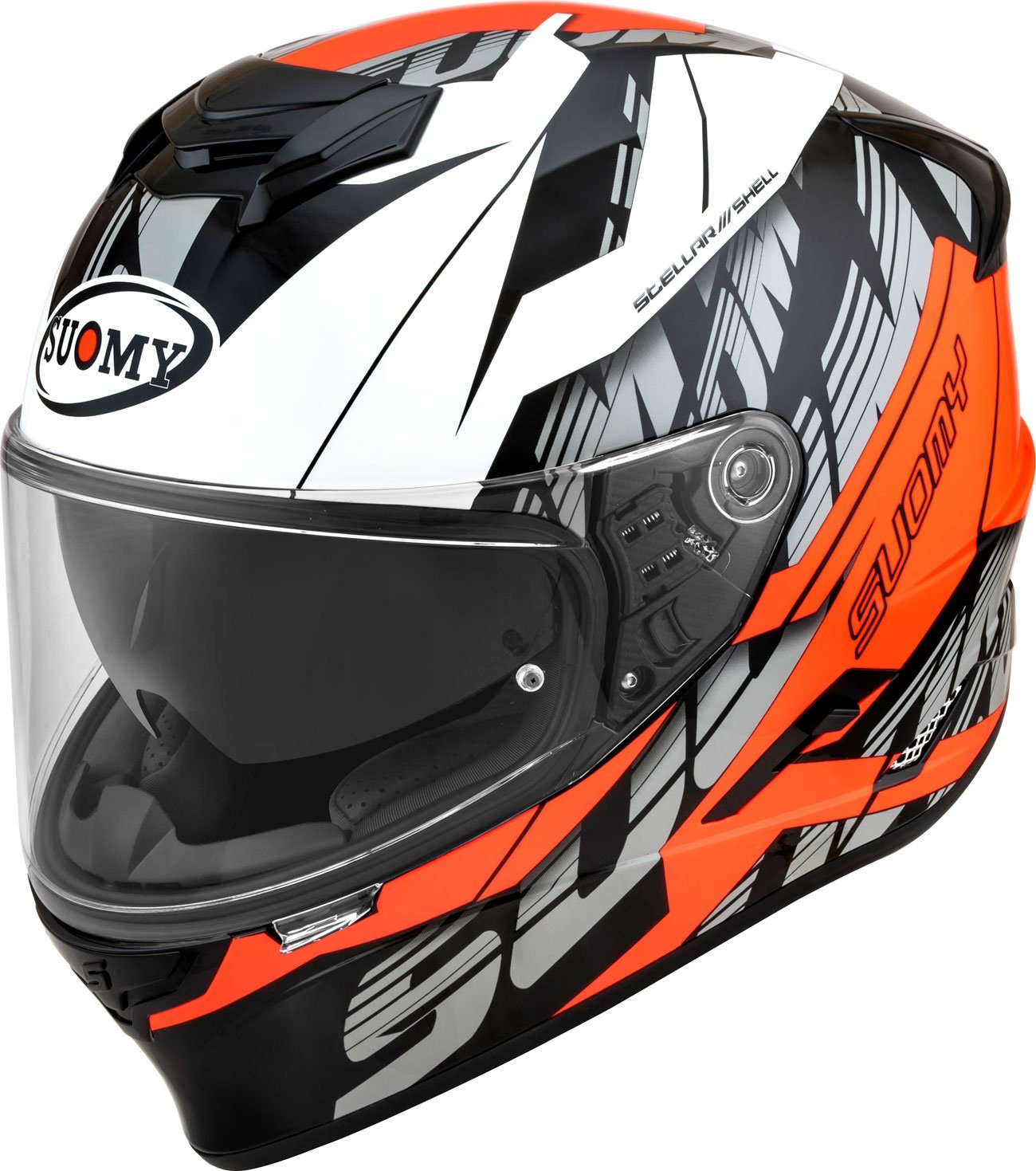 Suomy Stellar Corner, casque intégral - Noir/Blanc/Orange - XL