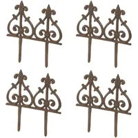 Dehner Beeteinfassung Speer nostalgisch, 4 Stück, je ca. 30.5 x 29.5 x 1 cm, Gusseisen, edelrostfarben
