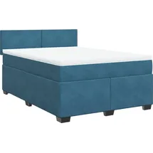 vidaXL Boxspringbett 140 x 200 cm Dunkelblau