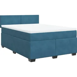 vidaXL Boxspringbett 140 x 200 cm Dunkelblau