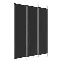 vidaXL 3-tlg. Paravent Schwarz 150x200 cm Stoff