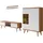 Home Affaire Wohnwand HOME AFFAIRE "Merle", braun (eiche riviera nb, weiß matt), B:260cm, Holzwerkstoff, Kastenmöbel-Sets, Wohnwand, mit besonderer Rahmenoptik