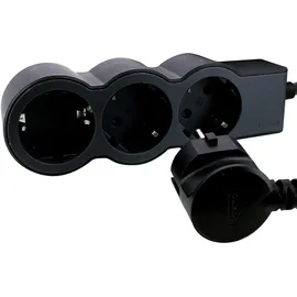 Legrand Steckdosenleiste 3-fach 3 m Schwarz/Dunkelgrau