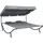 vidaXL Garten-Sonnenliege mit Sonnendach 200 x 173 x 135 cm grau inkl. Kissen