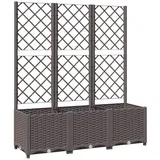 vidaXL Pflanzkübel mit Rankgitter Braun 120x40x136 cm PP