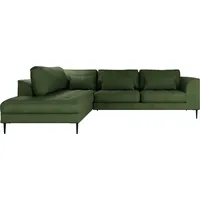 Trendmanufaktur Ecksofa »Luzi, wahlweise mit Schlaffunktion und Bettkasten bestellbar, L-Form«, Designsofa mit Ottomane links, ohne Schlaffunktion, ohne Bettkasten, grün (rain forest) (92845643-0)