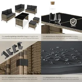 Tectake Rattan Lounge für 6 bis 8 Personen naturbelassen