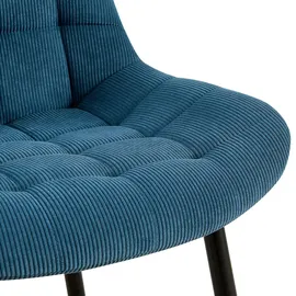 CLP Esszimmerstuhl Sardna, Küchenstuhl gepolstert mit gestepptem Cordbezug, Polsterstuhl mit Metallgestell bis 150 kg belastbar