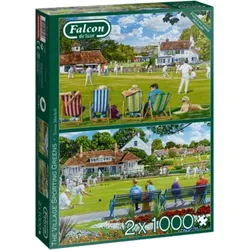 JUMBO 11309 FALCON Puzzle 2 x 1000 Teile The Village Sporting Greens