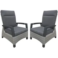 2er Set Lesli Living Loungesessel Prato Brick Sofasessel Polyrattan Gartensessel