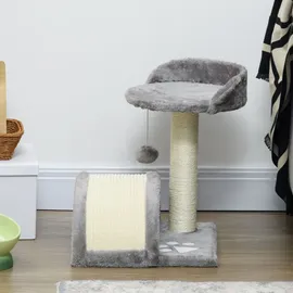 PawHut Kleiner Katzenturm Kratzbaum 46 cm grau