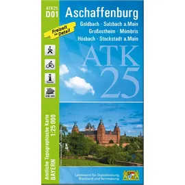 Landesamt für Digitalisierung, Breitband und Vermessung, Bayern ATK25-D01 Aschaffenburg (Amtliche Topographische Karte 1:25000): Goldbach, Sulzbach a.Main, Großostheim, Mömbris, Hösbach, Stockstadt a.Main (ATK25 Amtliche Topographische Karte 1:25000 Bayern)