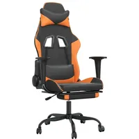 VidaXL Gaming-Stuhl mit Massage & Fußstütze Schwarz Orange