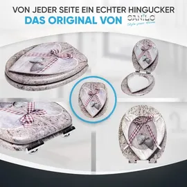 Sanilo WC Sitz mit Absenkautomatik Bavaria, Hochwertiger und Stabiler Toilettendeckel aus Holz
