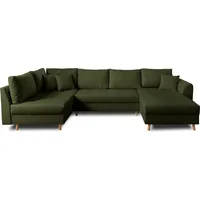 Lisa Design Rune, Wohnlandschaft, mit hocker, 7-Sitzer, skandinavischer Stil, links , Grün - Grün