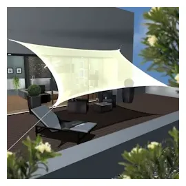 AMANKA UV Sonnensegel 4x6 HDPE Rechteckig Sonnenschutz Überdachung Garten Balkon Beige