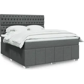 vidaXL Boxspringbett 180 x 200 cm Dunkelgrau