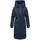 Navahoo Damen Wintermantel mit 2-Wege Reißverschluss, wasserdichten Reißverschlüssen und verstellbarer Kapuze Schokokuss XIV Navy Gr. 3XL - 3XL