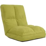 Bodensessel Hhg 914, Schlafsessel Klappsessel Funktionssessel, Schlaffunktion Faltbar Stahlrahmen Samt Grün