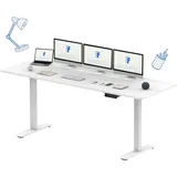 FLEXISPOT Höhenverstellbarer Schreibtisch 200x80 cm, Elektrischer Schreibtisch mit Doppelmotoren, Computertisch mit Memory Funktion, Standing Desk