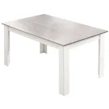 Mondeer Esstisch Esszimmertisch, 138 x 90 x 75cm, Eiche und Weiß grau