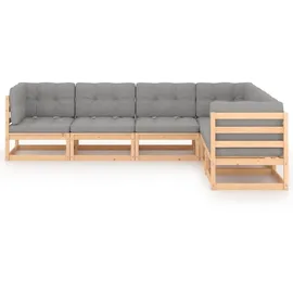 vidaXL Garten-Lounge-Set 6-tlg. grau