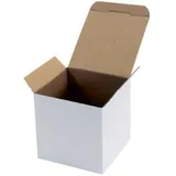 TransPak Wellpapp-Faltkarton 1-wellig, 118x118x115mm, Qual. 1.10E, weiß, Automatikboden Schnellverschlusslasche, 40 Kartons