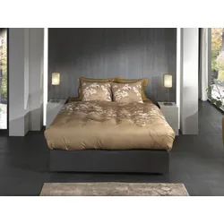 Bettwäsche HECKETT & LANE "Asahi", beige, B/L: 155cm x 220cm, , Mako-Satin, B/L: 80cm x 80cm, Mako-Satin, Obermaterial: 100% Baumwolle, Bettwäsche, hochwertiges Mako-Satin, Bettwäsche ab 135x200 cm.