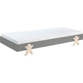 58 aufm Kessel Stapelbett Karlene 204x94x28 Kinderbett MDF Grau | Grau