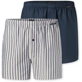 SCHIESSER Web-Boxershorts Blau/Weiß 3XL 2er Pack