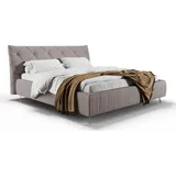 KAWOLA Bett ANNY Polsterbett Leder grau